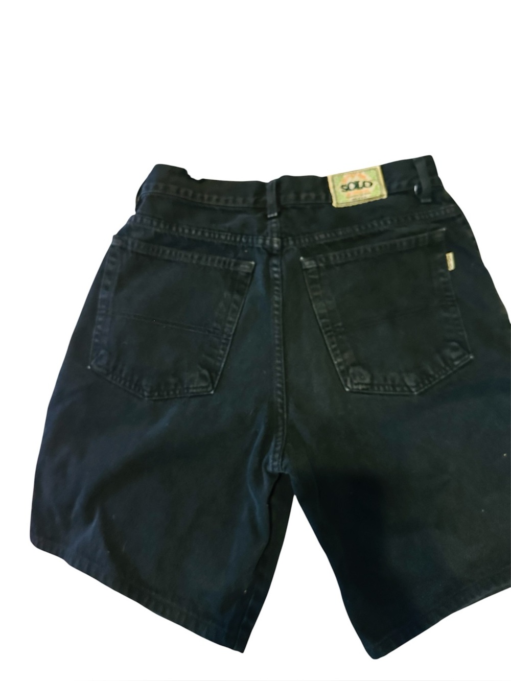 solo Black Denim Jeans with Embroidered Brand Patch